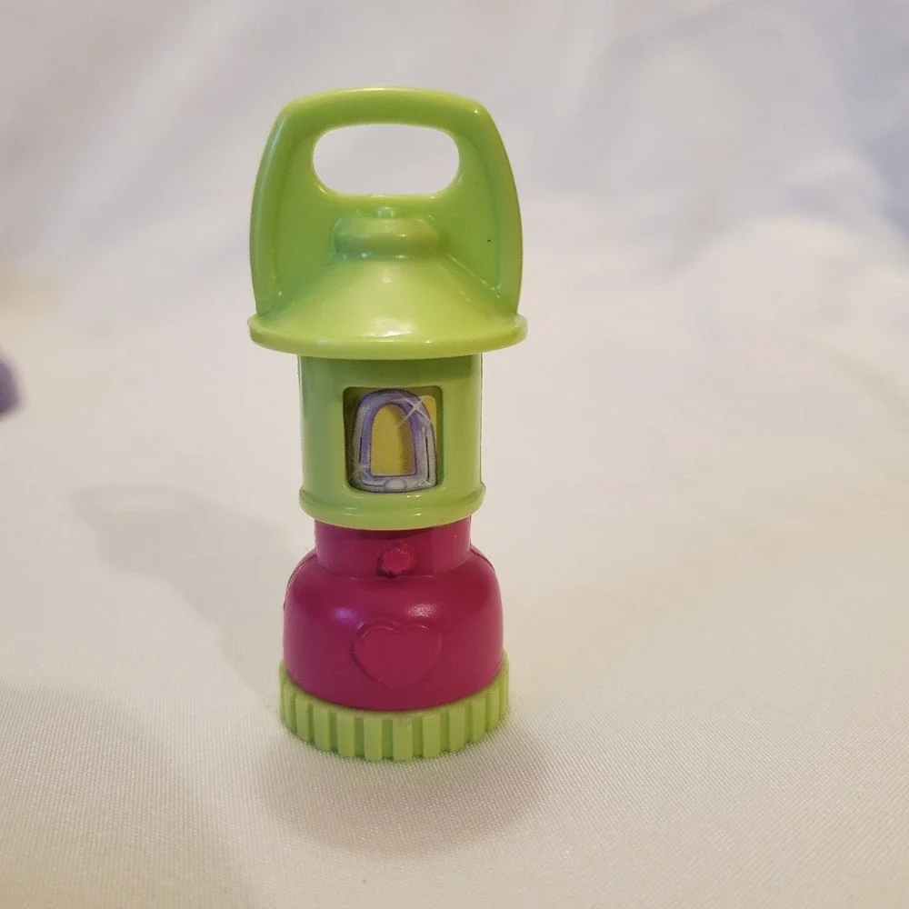 FISHER PRICE Loving Family Dollhouse Backyard CAMPING‎ LANTERN LAMP Green pink